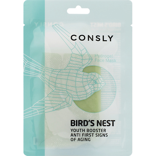 CONSLY Гидрогелевая маска с экстрактом ласточкиного гнезда Hydrogel Face Mask Bird’s Nest Youth Booster Anti First Signs Of Aging 20 #1