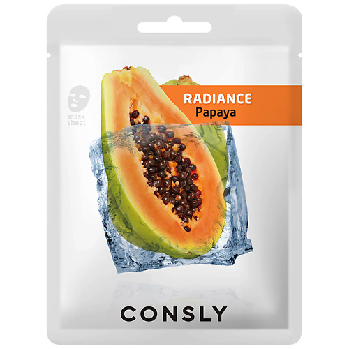 CONSLY Маска тканевая выравнивающая тон кожи с экстрактом папайи Tissue Evening Skin Tone Mask With Papaya Extract 20 #1
