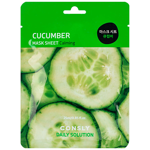 CONSLY Тканевая маска для лица с экстрактом огурца Facial Tissue Mask With Cucumber Extract 25 #1