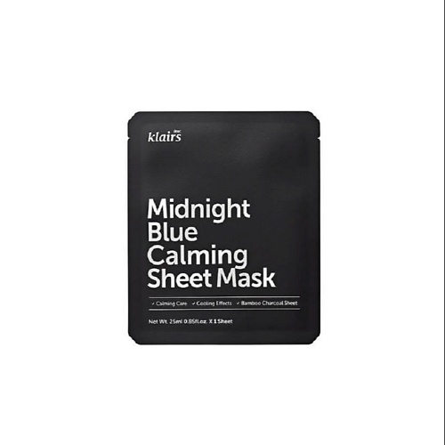 DEAR, KLAIRS Маска тканевая успокаивающая Midnight Blue Calming Sheet Mask 25 #1