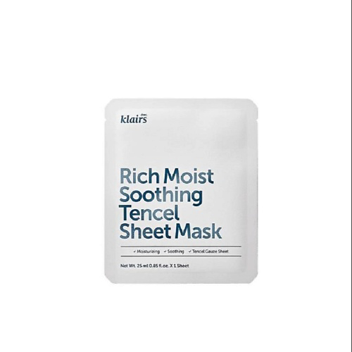 DEAR, KLAIRS Тканевая маска с керамидами Rich Moist Soothing Tencel Sheet Mask 25 #1