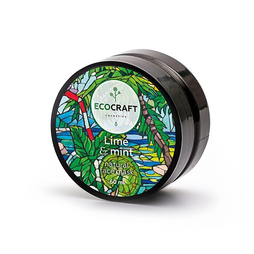 ECOCRAFT Маска для лица и зоны декольте моделирующая Лайм и мята Lime & Mint Natural Face Mask 60 #1