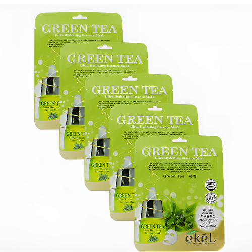 EKEL Ultra Hydrating Essence Mask Green Tea Тканевая маска с зеленым чаем #1