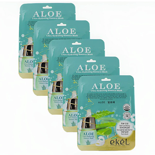 EKEL Ultra Hydrating Essence Mask Aloe Тканевая маска с алоэ #1