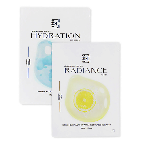 ENTREDERMA Набор масок для лица Hydration увлажняющая и Radiance обновляющая #1