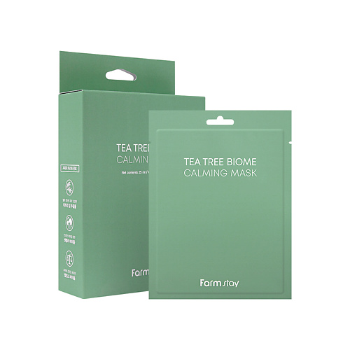 FARMSTAY Интенсивно успокаивающая тканевая маска для лица с чайным деревом Tea Tree Biome Calming Mask 250 #1