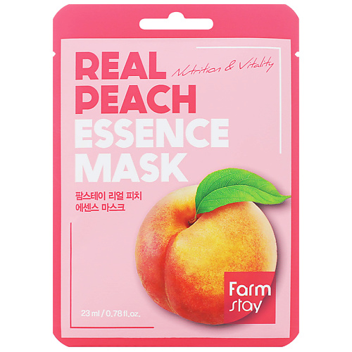 FARMSTAY Маска для лица тканевая с экстрактом персика Real Peach Essence Mask 23 #1