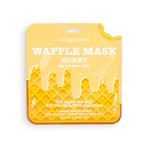 KOCOSTAR Питательная вафельная маска для лица «Медовое удовольствие» Waffle Mask Honey 40 #1