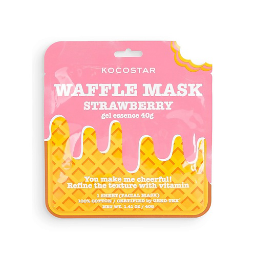 KOCOSTAR Тонизирующая вафельная маска для лица «Клубничный фреш» Waffle Mask Strawberry 40 #1