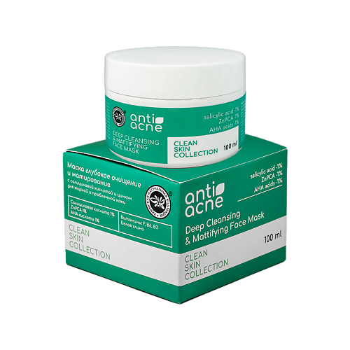 КРЫМСКАЯ НАТУРАЛЬНАЯ КОЛЛЕКЦИЯ Маска глубокое очищение и матирование anti-acne 100 #1