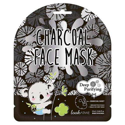 LOOK AT ME Маска для лица тканевая с древесным углем Charcoal Face Mask 25 #1