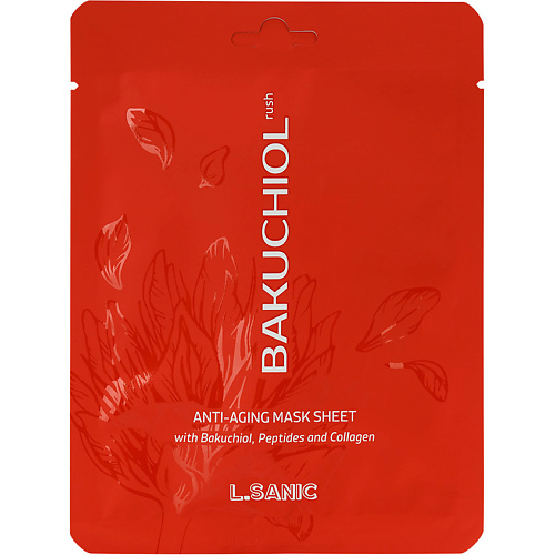 LSANIC Антивозрастная омолаживающая тканевая маска с бакучиолом Bakuchiol Anti-Aging Mask Sheet 25 #1