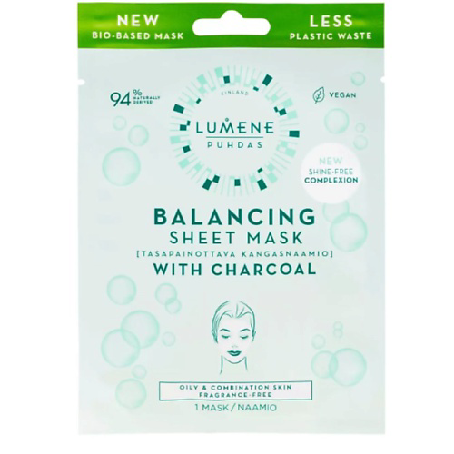 LUMENE Матирующая и балансирующая тканевая маска Balancing Sheet Mask 1 #1
