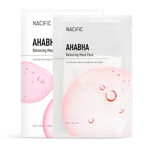 NACIFIC Маска тканевая очищающая с кислотами AhaBha Balancing Mask Pack 30 #1