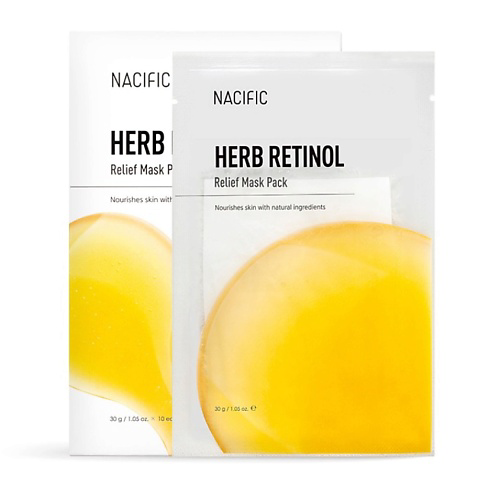 NACIFIC Маска тканевая питательная с ретинолом и экстрактом трав Herb Retinol Relief Mask Pack 30 #1