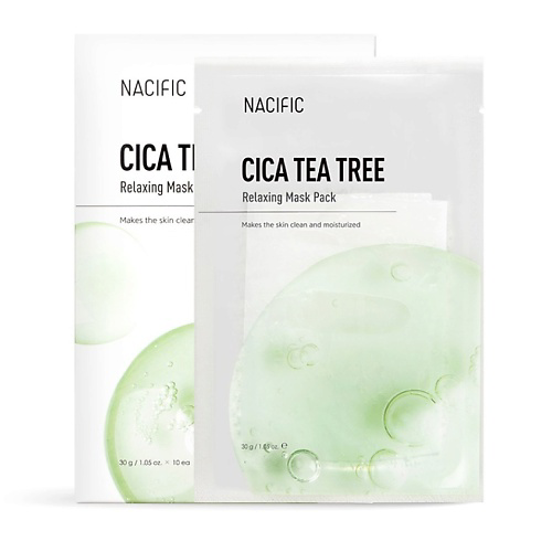 NACIFIC Маска тканевая успокаивающая с центеллой азиатской и чайным деревом Cica Tea Tree Relaxing Mask Pack 30 #1