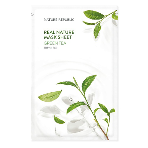 NATURE REPUBLIC Маска для лица тканевая с экстрактом зеленого чая Mask Sheet Green Tea 23 #1