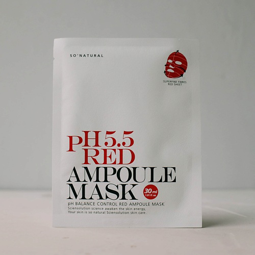 SO NATURAL Восстанавливающая маска с подкисленным ph 5.5 Red Ampoule Mask 30 #1