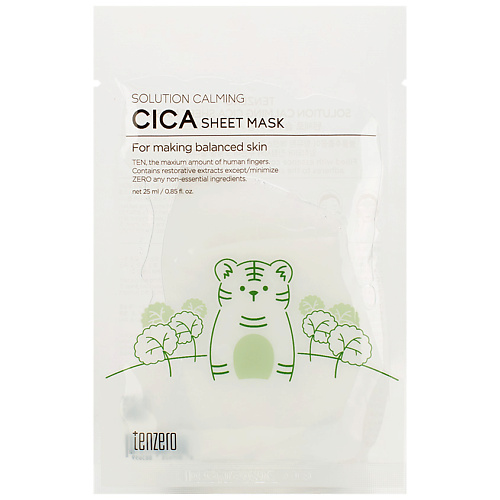TENZERO Маска для лица тканевая с экстрактом центеллы азиатской Solution Calming Cica Sheet Mask 25 #1