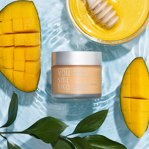 YOUSMETICA Гликолевая осветляющая маска для лица с манго и мёдом Mango and Honey Glycolic Facial Lightening Mask 50 #1
