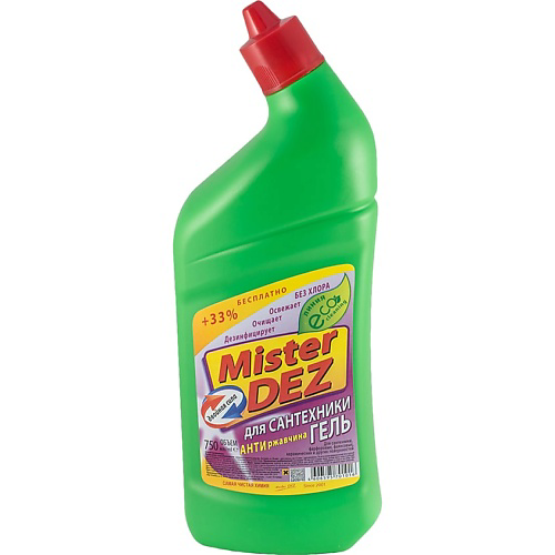 MISTER DEZ Eco-Cleaning гель для сантехники "Двойная сила" антиржавчина (без хлора) 750 #1