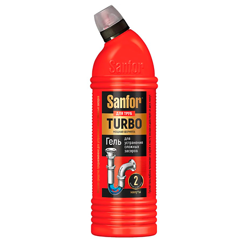 САНФОР Для труб Средство для очистки канализационных труб TURBO 2 минуты 750 #1