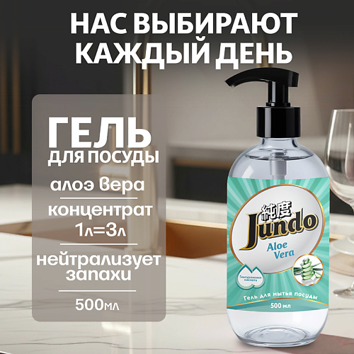 JUNDO Средство для мытья посуды, концентрированный ЭКО-гель Premium Aloe Vera 500 #1