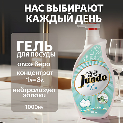 JUNDO Средство для мытья посуды, концентрированный ЭКО-гель Premium Aloe Vera 1000 #1