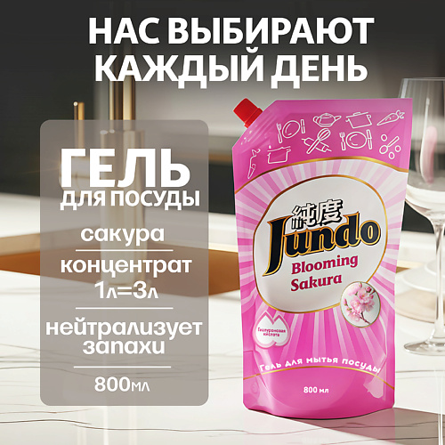 JUNDO Средство для мытья посуды, концентрированный ЭКО-гель Premium Sakura 800 #1