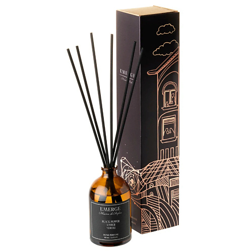 EMERGE Диффузор ароматический Black Pepper Amber Neroli для дома с палочками 100 #1