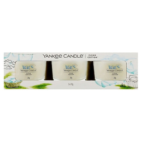 YANKEE CANDLE Набор ароматических свечей Clean Cotton #1