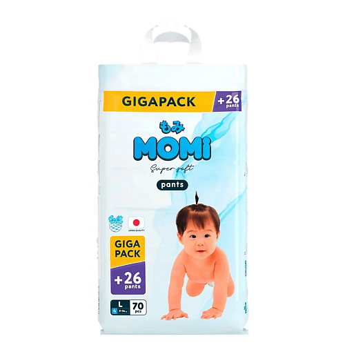 MOMI Подгузники-трусики "Comfort Care" размер L 9-14 кг giga pack упаковка #1