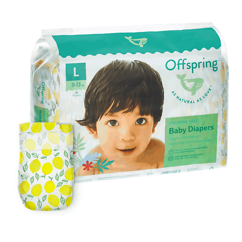 OFFSPRING Подгузники, L 9-13 кг Лимоны #1