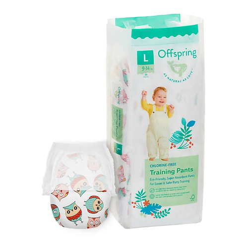 OFFSPRING Трусики-подгузники, L 9-14 кг Совы #1