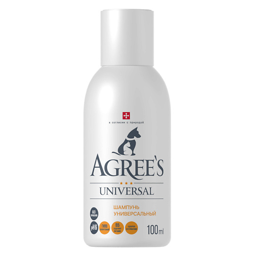 AGREE'S FOR PETS Шампунь для животных UNIVERSAL, для всех типов шерсти, c экстрактом пшеницы 100 #1