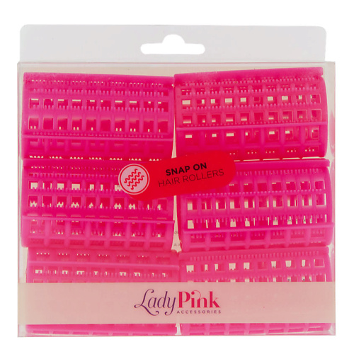 LADY PINK Бигуди с зажимом SNAP ON 'basic' d 42 розовые #1