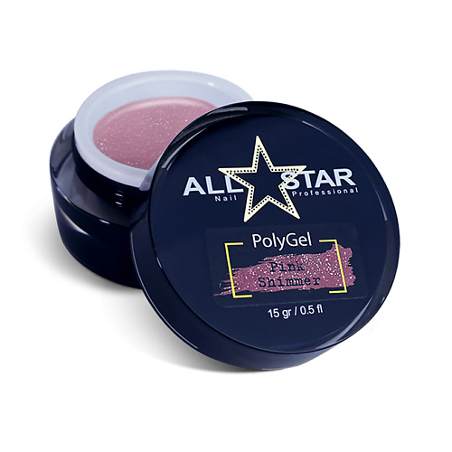 ALL STAR PROFESSIONAL PolyGel "White Shimmer" для моделирования и укрепления ногтей #1