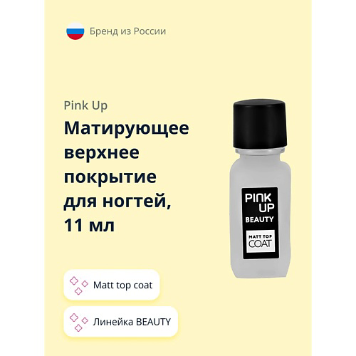 PINK UP Матирующее верхнее покрытие для ногтей BEAUTY matt top coat 11 #1
