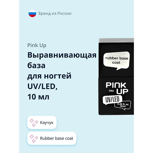 PINK UP Выравнивающая база для ногтей UV/LED PRO rubber base coat каучук #1