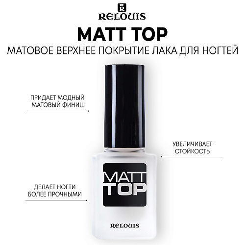RELOUIS Матовое верхнее покрытие лака для ногтей Matt Top 3 #1
