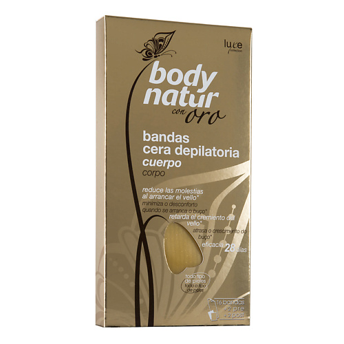 BODY NATUR Восковые полоски для тела с золотом Bandex Cera Depilatoria #1