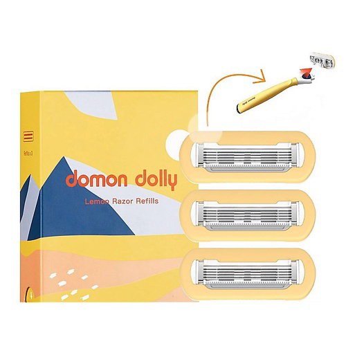 DOMON DOLLY Cменные кассеты 5 лезвий для бритвы с увлажняющими полосками, 3 шт. #1