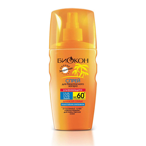 БИОКОН Спрей для безопасного загара SPF 60+ Ультразащита для всей семьи 160 #1