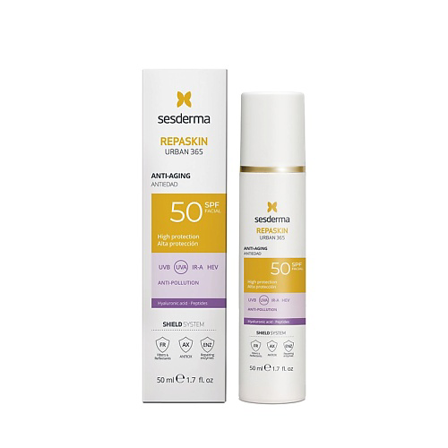 SESDERMA Средство солнцезащитное антивозрастное для лица Repaskin Urban 365 Anti-aging SPF50 50 #1