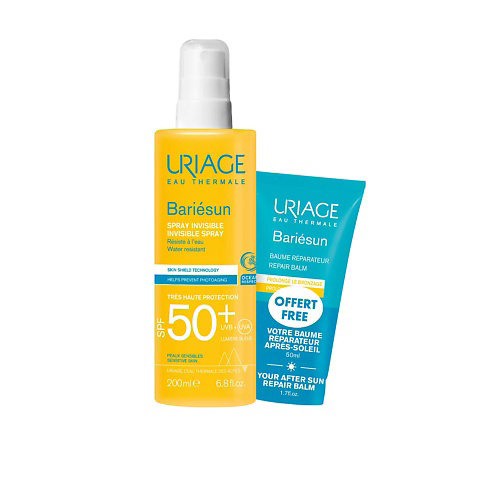URIAGE Набор Невидимый спрей + Восстанавливающий бальзам Барьесан SPF50+ #1