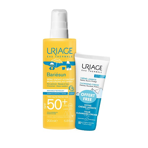 URIAGE Набор Увлажняющий спрей для детей Барьесан SPF50+ и Очищающий пенящийся крем #1