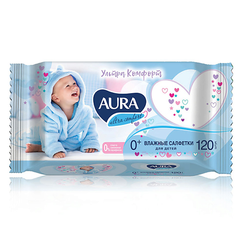 AURA Ultra Comfort Влажные салфетки детские с экстрактом алоэ и витамином Е #1