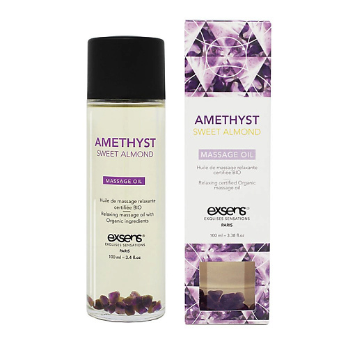 EXSENS Органическое массажное масло с камнями AMETHYST SWEET ALMOND 100 #1