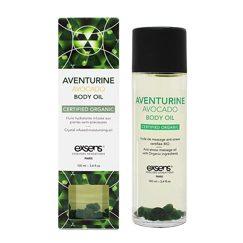 EXSENS Органическое массажное масло с камнями Aventurine Avocado 100 #1