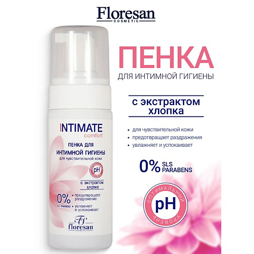 FLORESAN Пенка для интимной гигиены с экстрактом хлопка "Comfort" INTIMATE #1